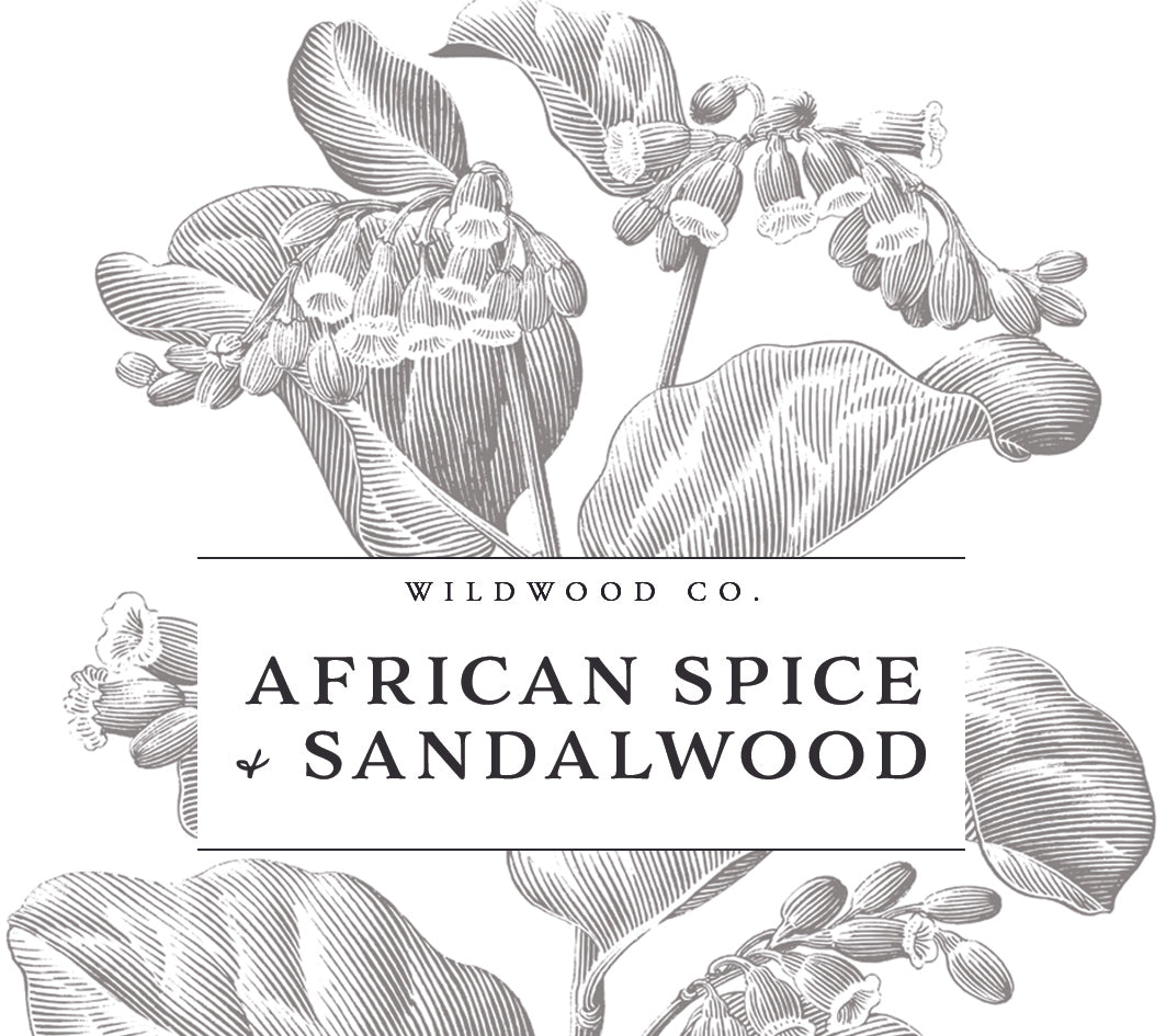 AFRICAN SPICE + SANDALWOOD with Fresh Citrus + Sweet Geranium | 180g Candle