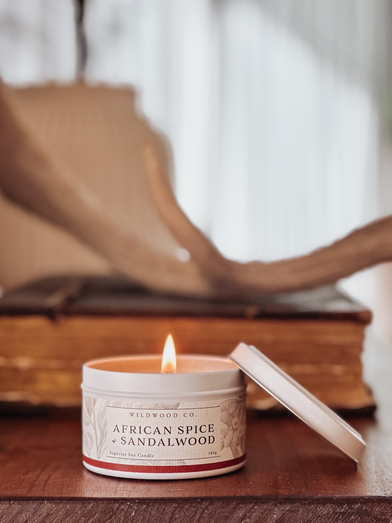 AFRICAN SPICE + SANDALWOOD with Fresh Citrus + Sweet Geranium | 180g Candle