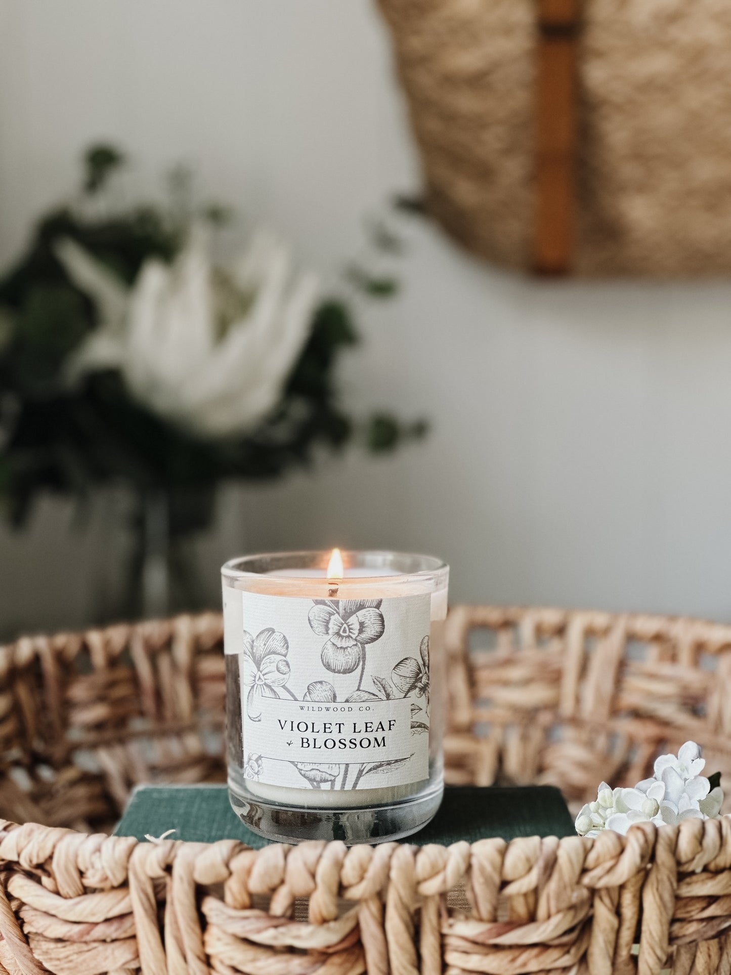 Violet Leaf Candle Interior candle