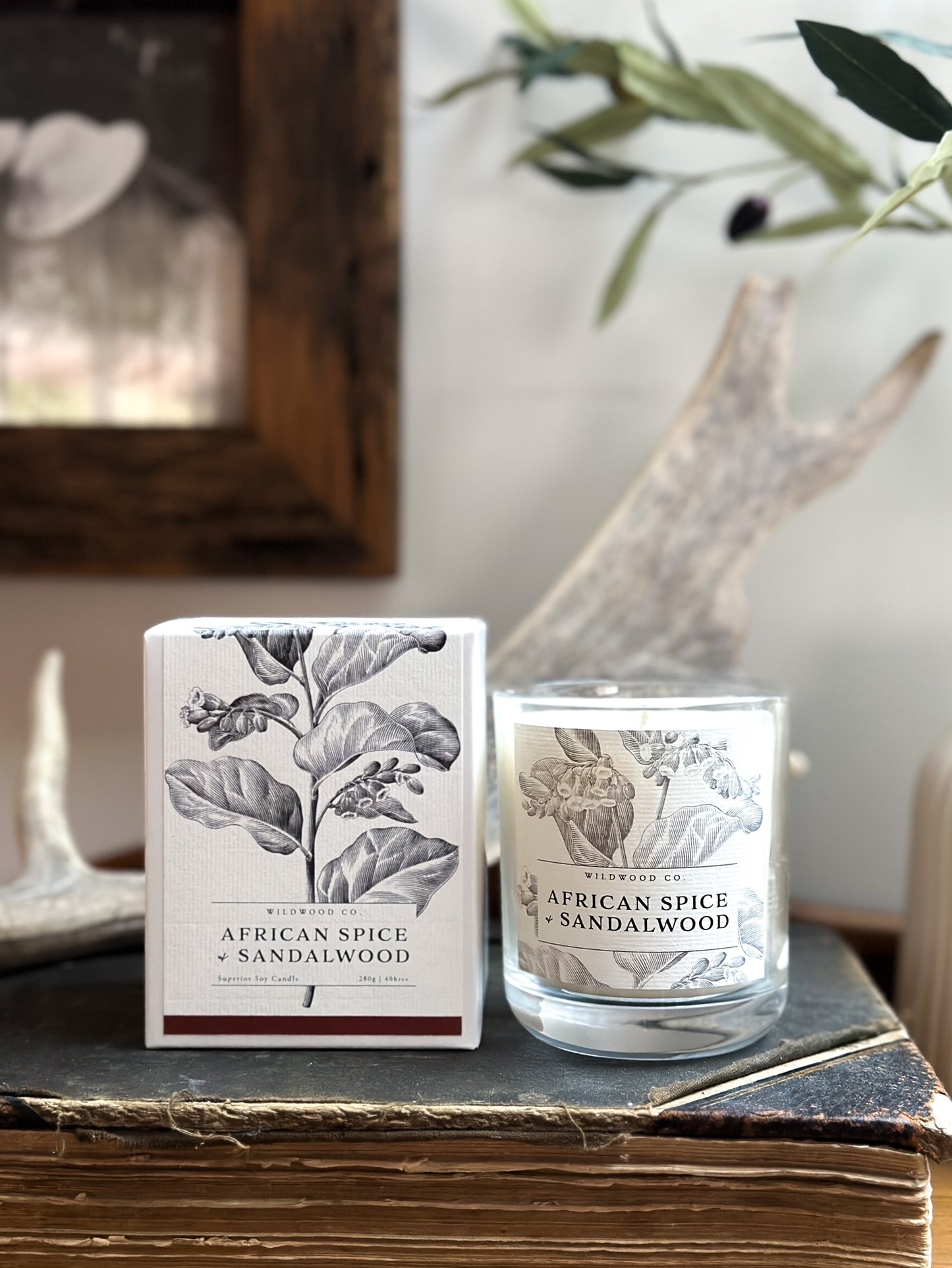 AFRICAN SPICE + SANDALWOOD with Fresh Citrus + Sweet Geranium Candle