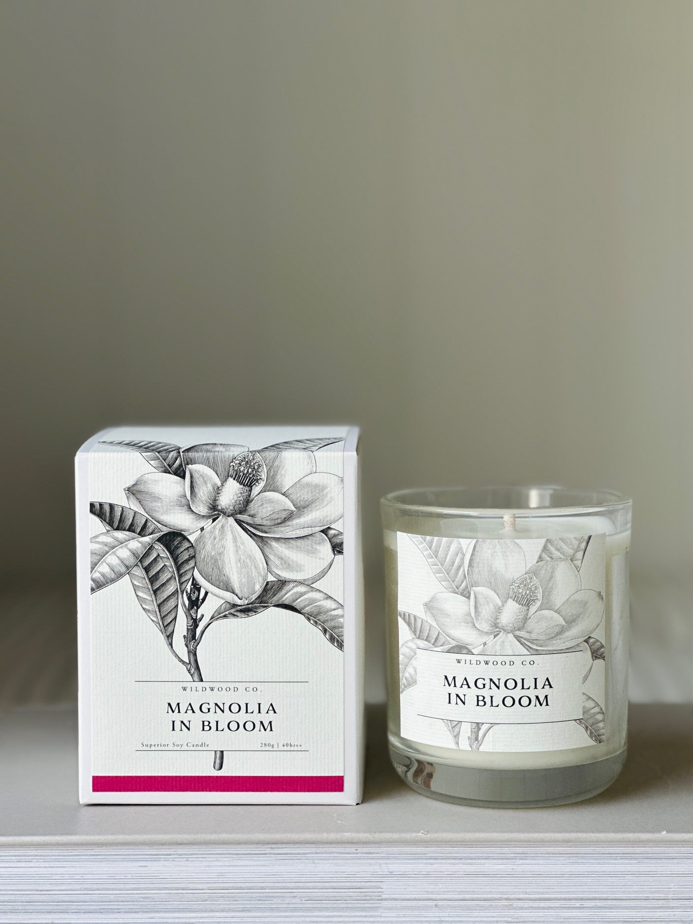 Magnolia in Bloom Candle Glasshouse Style