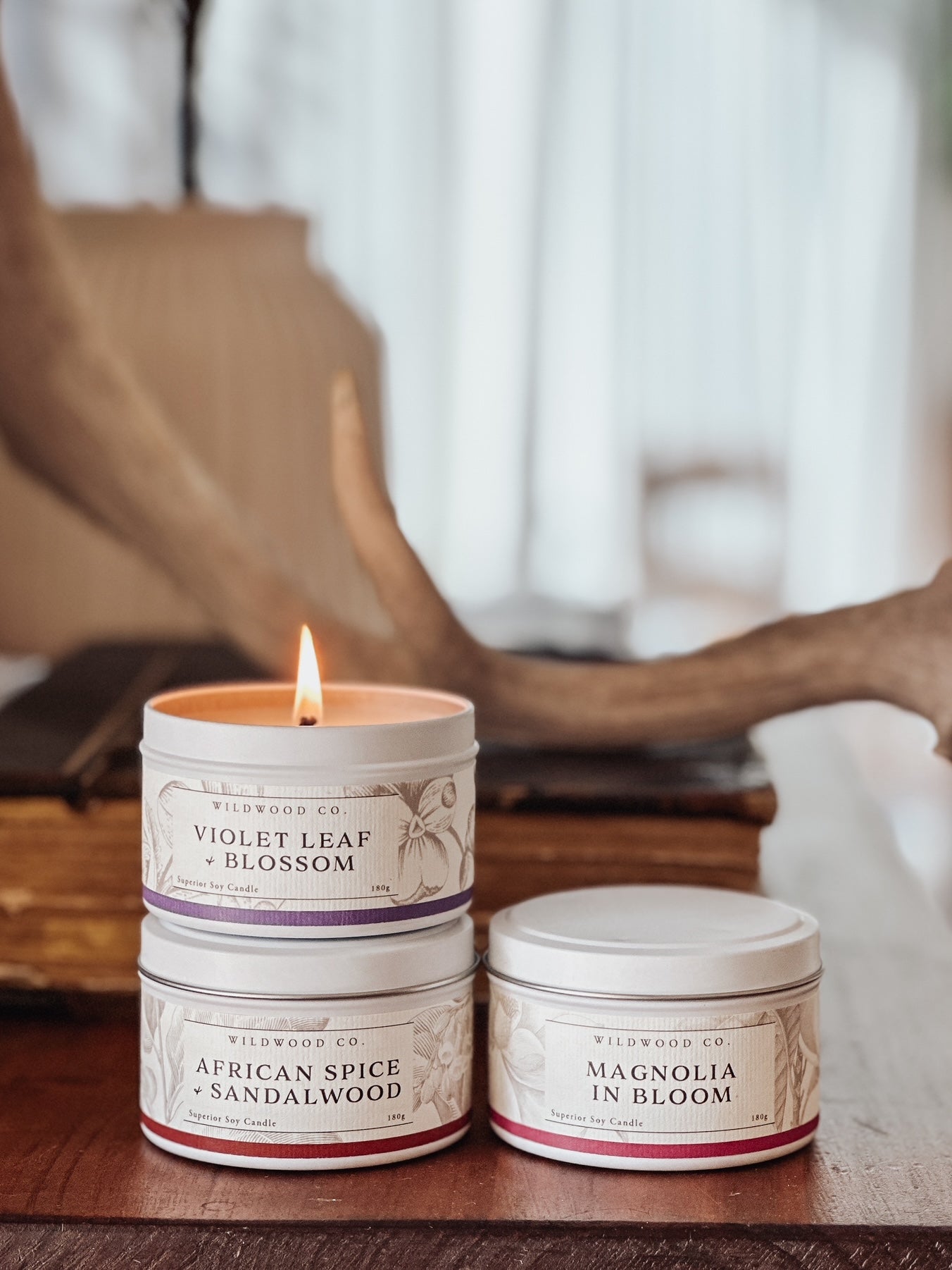 Scented candles travel tins